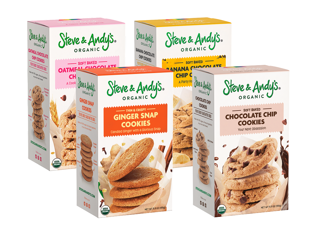 BUILD YOUR OWN BUNDLE I STEVE & ANDY'S cookie packages including Banana Chocolate Chip and Ginger Snap.