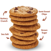 Stack of Organic Chocolate Chip Cookies showing delicious ingredients