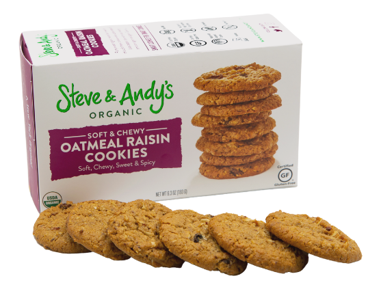 Organic Oatmeal Raisin Cookies Online | Steve & Andy's